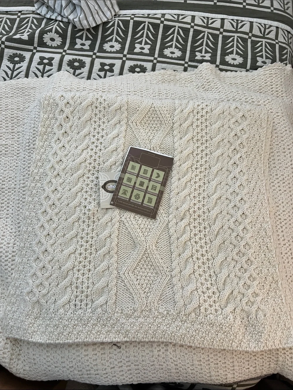 Aran Sweater Market Hogan Clan Cream Cable Knit Bed Runner White NWT